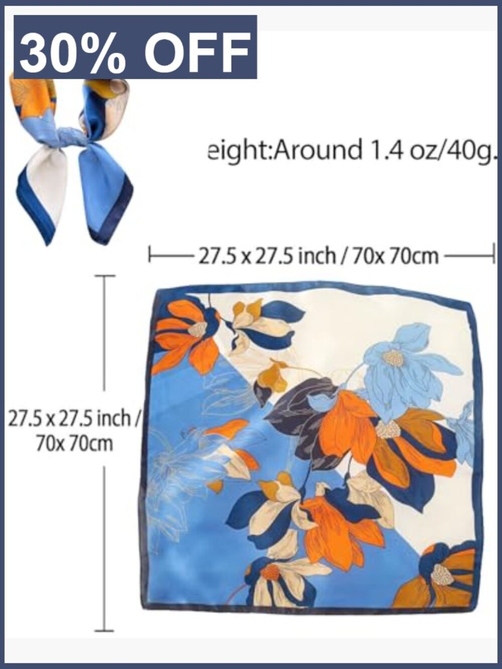 Lightweight Silk Satin Head Scarf Hair Bandana for Women - Picture 2 of 7